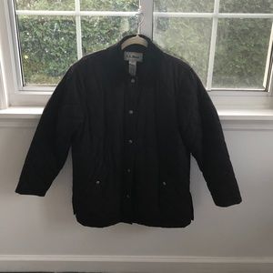 LL Bean Women's Black Quilted Riding Jacket
